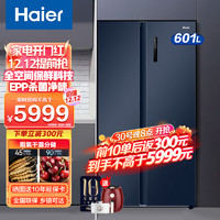 Haier 海尔 对开双开门变频冰箱601L