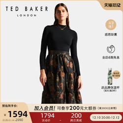 TED BAKER 2022秋冬新品女士复古提花长袖针织拼接连衣裙 265488A