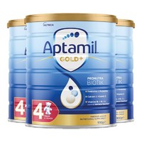 Aptamil 爱他美 澳洲爱他美金装奶粉婴儿宝宝新西兰牛奶粉4段900g/罐*3罐装