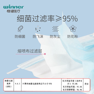 稳健一次性医用外科口罩医疗级医护专用三层防护 250只