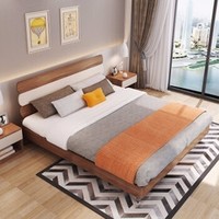 PLUS会员：AHOME A家家具 A1003 现代简约板式床 1.5m