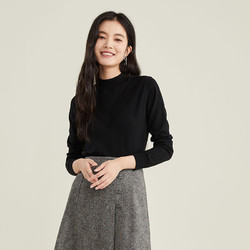 Mcnulty PRICH女装春夏季绵纯色立领时尚休闲舒适气质设计感镂空衫 19黑色 160