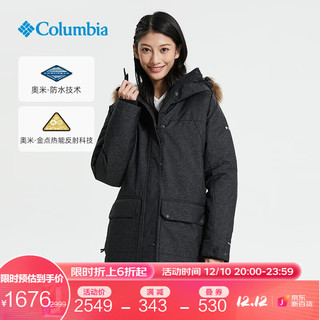 Columbia哥伦比亚户外女子防水650蓬连帽奥米金点热能羽绒服WR2514 010 XL(170/92A)