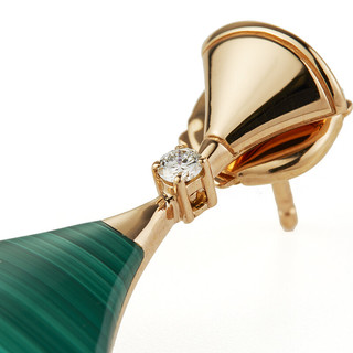 BVLGARI 宝格丽 DIVAS' DREAM系列 356454 扇形18K玫瑰金钻石玉石耳环