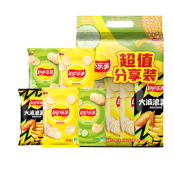 Lay's 乐事 薯片 组合包（原味*2+黄瓜味*2+大波浪鸡翅味*1）40g*5包