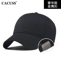CACUSS B0061帽子男女四季遮阳帽棒球帽女时尚多色鸭舌帽纯棉软顶舒适运动户外帽黑色