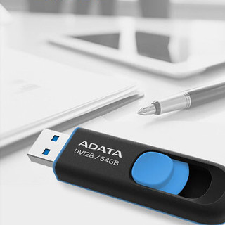 ADATA 威刚 AUV128-32G-RBE USB 3.2 固态U盘 蓝色 32GB USB-A
