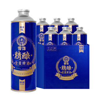 啤酒（Snowbeer）全麦精酿11.5度1L*6罐高端精酿大容量全麦芽酿造