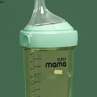 SUPERmama 全能妈妈 PPSU奶瓶 240ml 青瓷绿 M 3-6月