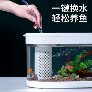 画法几何智能生态鱼缸米家App可控S600带wifi喂食客厅金鱼缸水族箱 c180基础款+活体植物