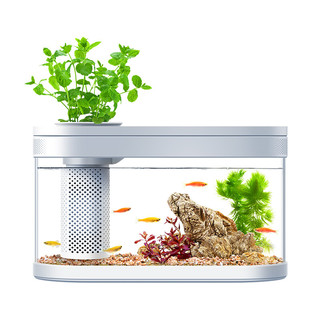 画法几何智能生态鱼缸米家App可控S600带wifi喂食客厅金鱼缸水族箱 c180基础款+活体植物