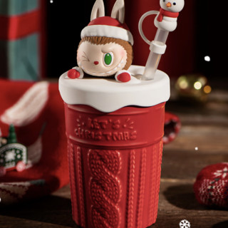 POP MART 泡泡玛特 THE MONSTERS一起圣诞系列 labubu 陶瓷杯 420ml