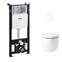 KOHLER 科勒 K-25255T-BW-0+20341T-PNE-CP+K-4141T-2P-0 壁挂式马桶套装