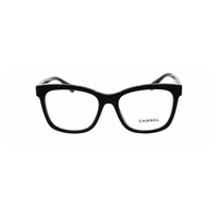 CHANEL 香奈儿 3392 男女同款黑色框架光学眼镜平光镜银色logo/白字