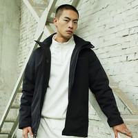 土拨鼠 Marmot秋冬防风防泼水保暖棉服男士可拆卸风帽运动外套