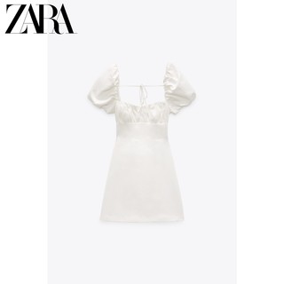 ZARA新款 TRF 女装 白色亚麻连衣裙 3067345 250