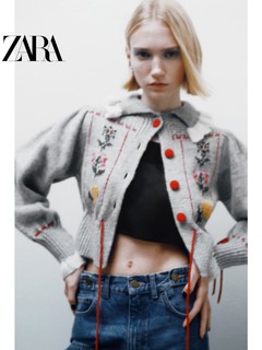 ZARA 冬新款 女装 提花针织开衫 3991134 802