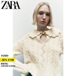 ZARA 秋冬新款 女装 人造珍珠纽扣毛衣针织衫 3920118 712