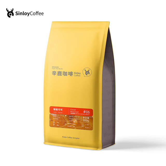 辛鹿咖啡 重度烘焙 熔岩可可 意式特浓咖啡豆 500g