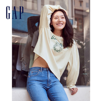 抖音超值购：Gap 盖璞 女装冬季2022新款LOGO短款长袖T恤445769运动上衣