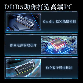 Lexar 雷克沙 战神之刃 DDR5 5600MHz 台式机内存条 32GB（16Gx2）RGB灯条