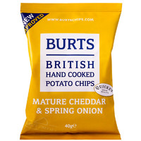 BURTS 啵尔滋 英国进口 啵尔滋（BURTS）干酪洋葱味手工制薯片 40克/袋 网红办公室休闲零食