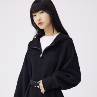 LILY 丽丽 9A波系列 女士短款大衣 121409FN9665102 黑色 XL
