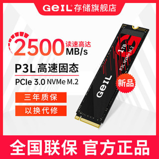 GeIL 金邦 P3L固态硬盘M.2 PCle 2280 NVMe协议笔记本台式机通用