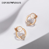EMPORIO ARMANI 女士耳饰时尚玫瑰金银质  送女友生日礼物EG3430221玫瑰金色