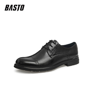 BASTO 百思图 秋季商场同款商务通勤布洛克男休闲皮鞋RT23ACM1