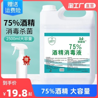 HAOYIJIA 好宜佳 酒精75度消毒水消毒液疫情专用家用杀菌室内百分之75乙醇酒精喷雾2500ml