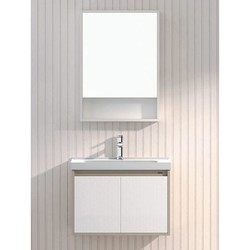 diiib 大白 小方糖陶瓷一体盆浴室柜-普通镜柜款 600mm