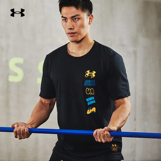 安德玛 UNDERARMOUR）Scribble男子训练运动短袖T恤1366420 黑色001 L