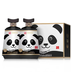 BAISHUIDUKANG 白水杜康 52度浓香型年份窖酿熊猫500ml*2瓶礼盒装白酒52度1000
