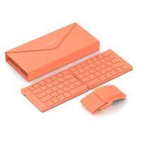 DeLUX 多彩 超薄折叠无线蓝牙键盘鼠标套装激光翻页折叠便携平板ipad电脑适用