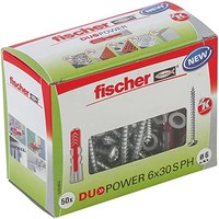 FISCHER DUOPOWER 6 x 30 S PH – 慧鱼智能锚 通用膨胀螺丝套装 50 件