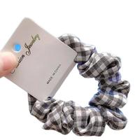 美丽义饰 000D736000 格子大肠发圈 黑白色