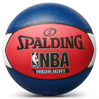 SPALDING 斯伯丁 NBA Highlight系列 PU篮球 76-022Y 红色/蓝色/白色 7号/标准