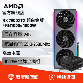 AMD 蓝宝石RX 7900XTX 24G 超白金旗舰游戏永劫无间吃鸡显卡 RX7900 XTX 白金版 RX7900 XTX 超白金+RX1000E