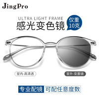 JingPro 镜邦 日本进口1.56极速感光变色镜片+1073超轻合金/钛架/TR镜架(适合0-400度)