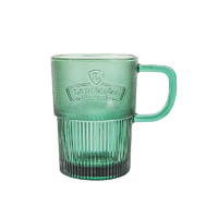 LOVWISH 乐唯诗 墨绿兰特杯 带把玻璃水杯大容量原色玻璃ins风咖啡杯