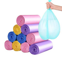 盈都 平口式垃圾袋厨房家用炫彩一次性塑料袋单卷20只颜色随机45*50cm