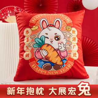 思莱宜 抱枕兔年2023新年春节吉祥物卡通年会活动员工福利礼品抽奖靠垫