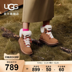 UGG 2022冬季新款女士经典靴休闲系带舒适溢毛迷你雪地靴 1130558