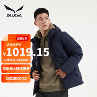 SALEWA 沙乐华 户外羽绒服男保暖加厚连帽防风冬季徒步登山外套SWADI91046 幕深蓝 3XL