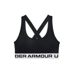 UNDER ARMOUR 安德玛 运动内衣女官方UA 夏季新款跑步训练中强度运动文胸1362876 黑色001 中强度 L