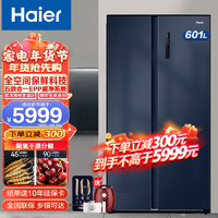 Haier 海尔 对开双开门变频冰箱601L