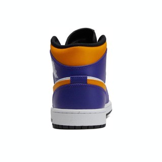 AIR JORDAN 正代系列 Air Jordan 1 Mid 男子篮球鞋 DQ8426-517 暗紫/出租车黄/白色/黑 44.5