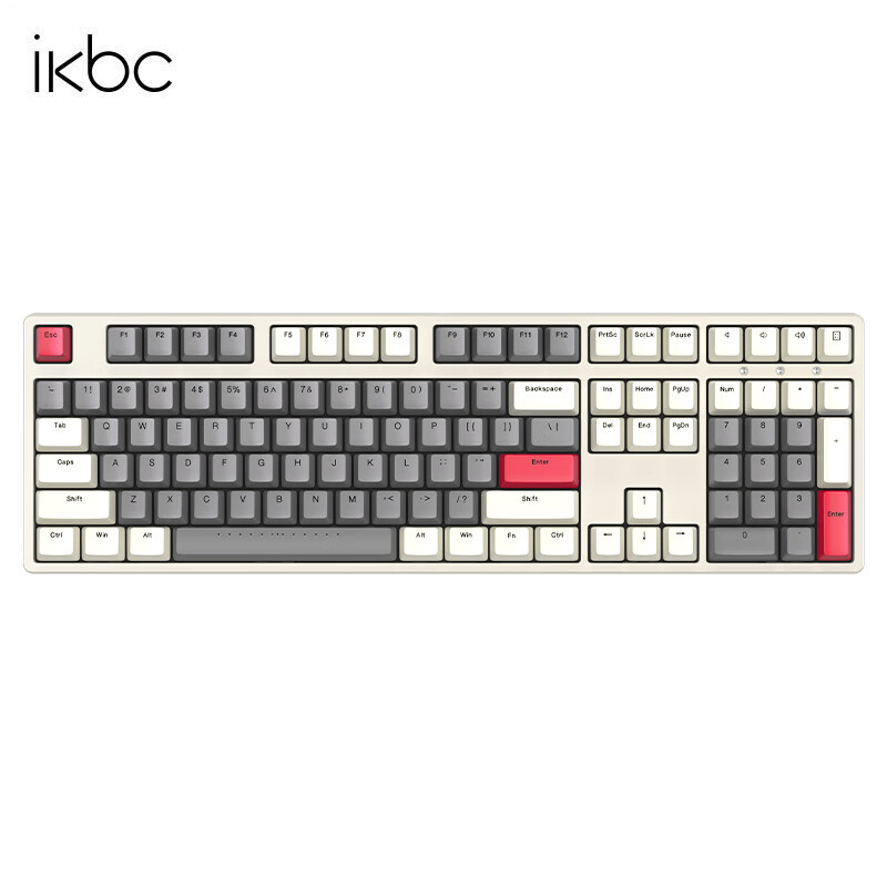 ikbc 时光灰无线键盘机械键盘无线樱桃键盘办公键盘cherry轴樱桃机械键盘