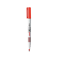 uni 三菱铅笔 三菱（uni）单头油性记号笔圆头婚礼办公会议签名笔 0.7mm-0.9mm A-5E 红色 单支装